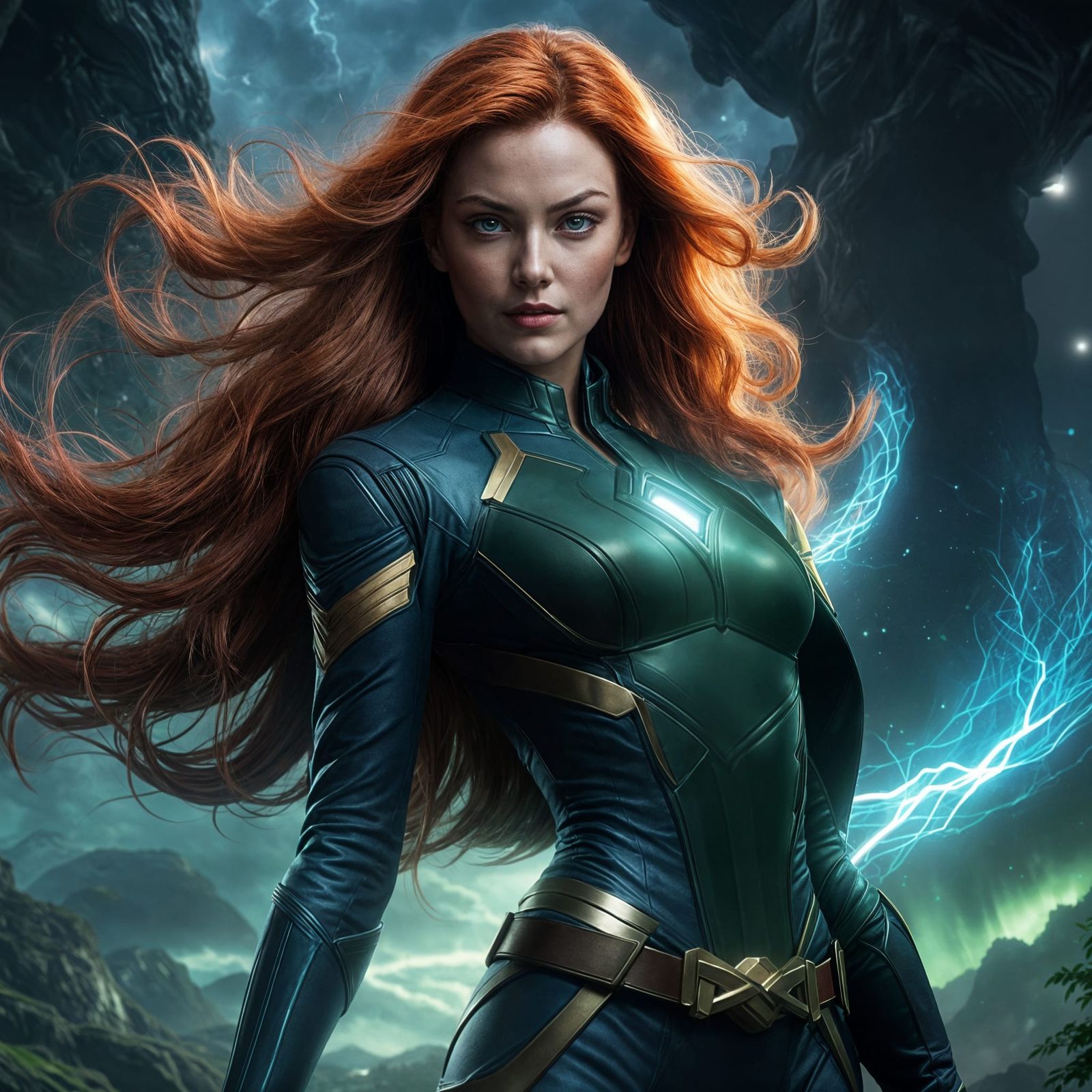 Jean Grey Radiates Psionic Energy in Flight