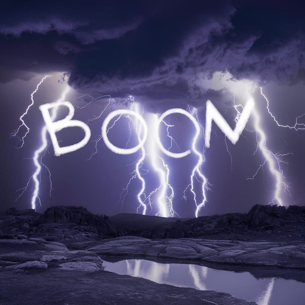 Dramatic Thunderstorm Landscape with Lightning