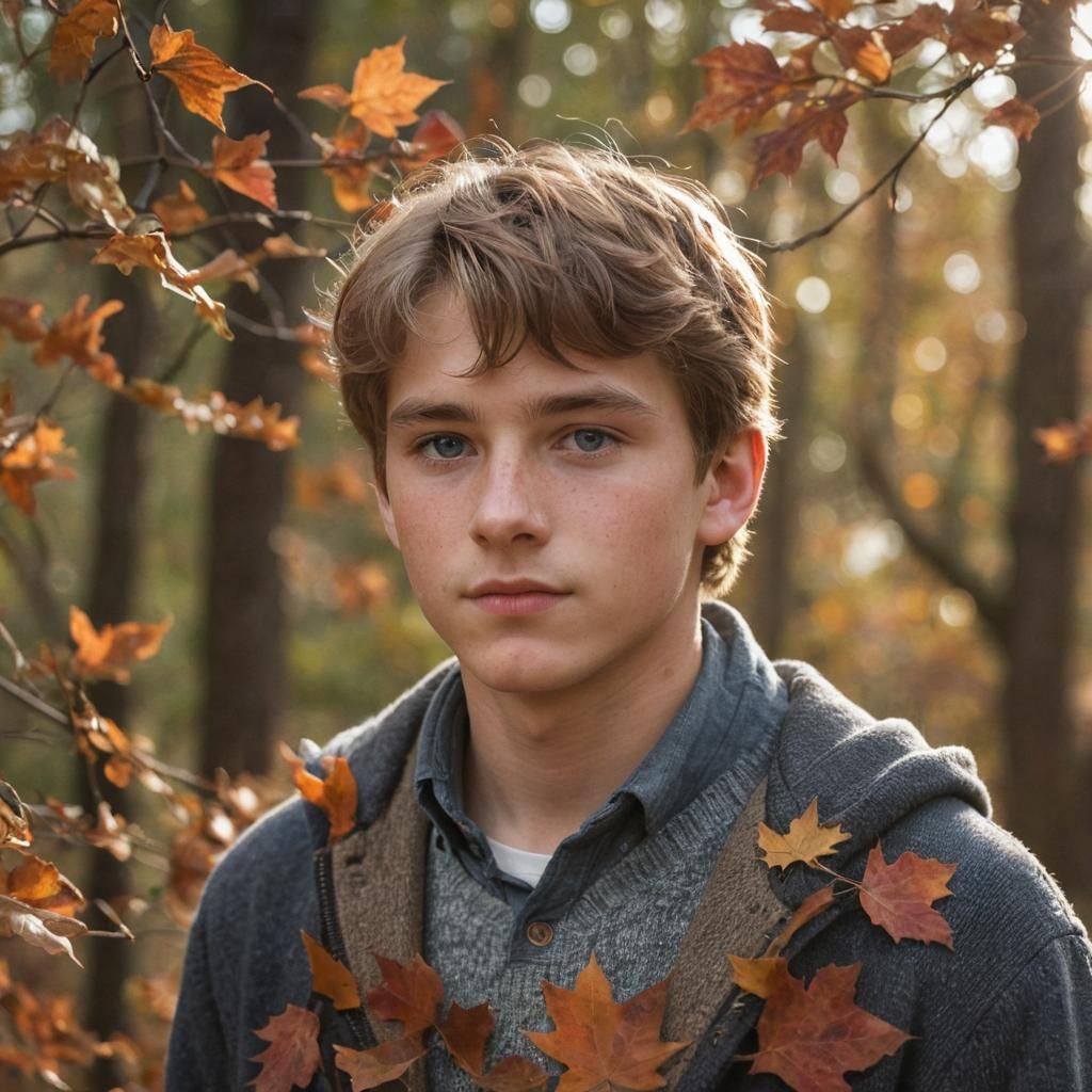 Teenage Boy in Autumnal Light, Portrait Photography