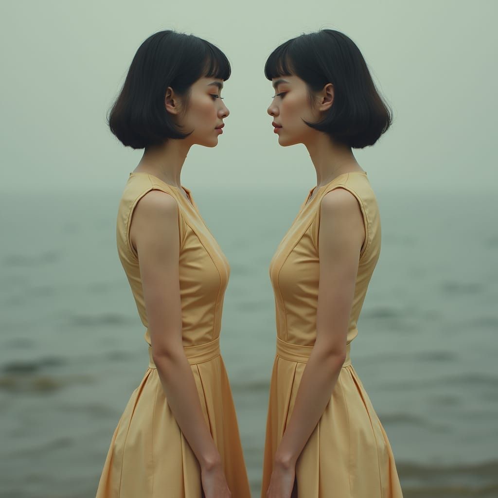Midcentury Identical Twins in Photorealistic 4K Portrait
