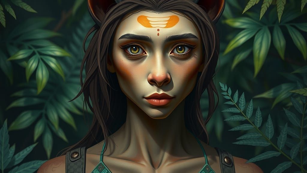 Unique Portrait of Woman with Animalistic Features