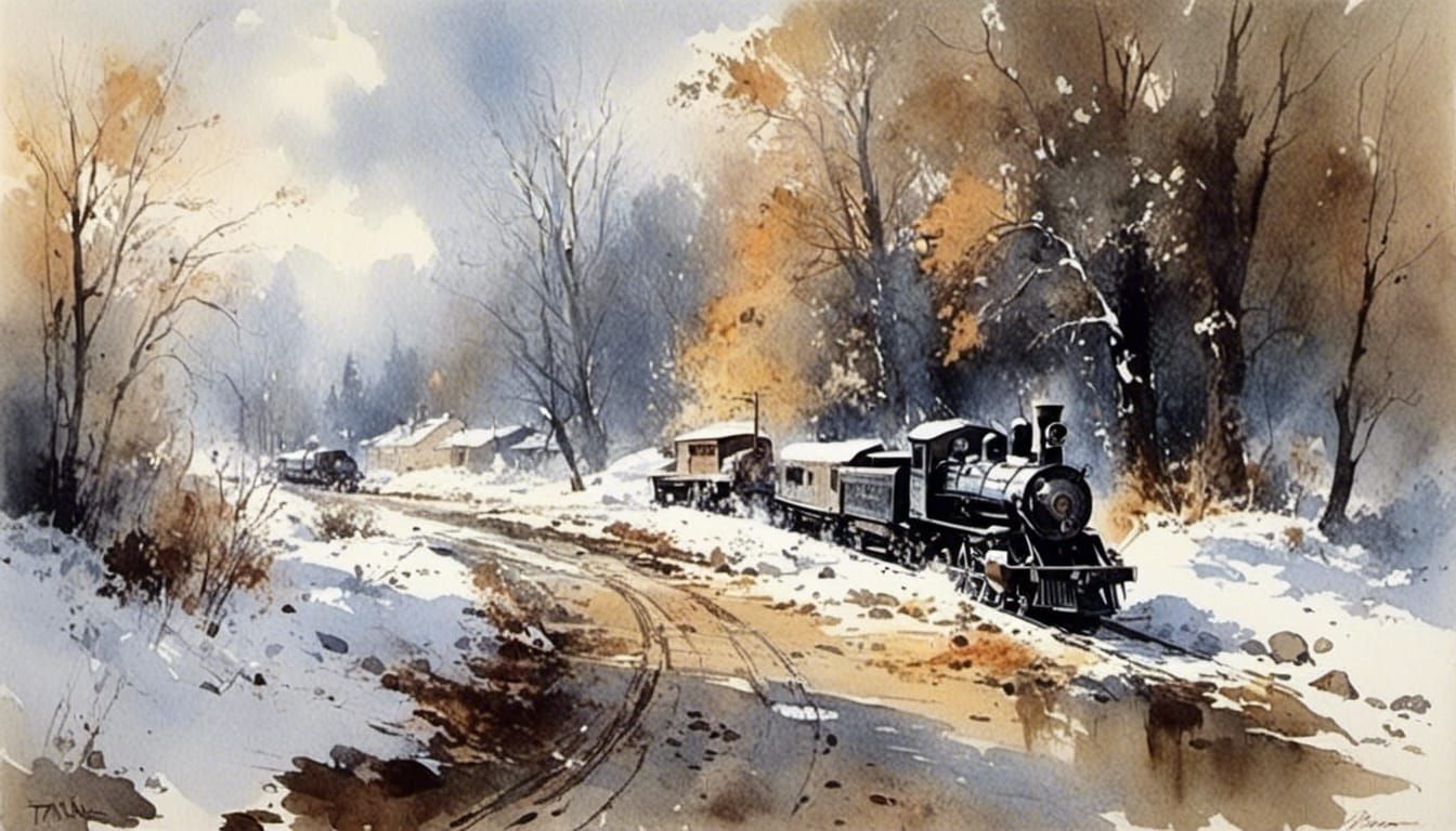 Colorado Springs in Watercolor Style