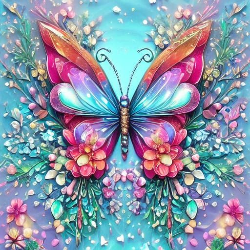 Butterfly Reader in Dreamy Watercolor Field