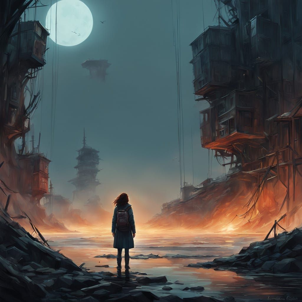 Woman in Frustrated Emotion with Ethereal Glow