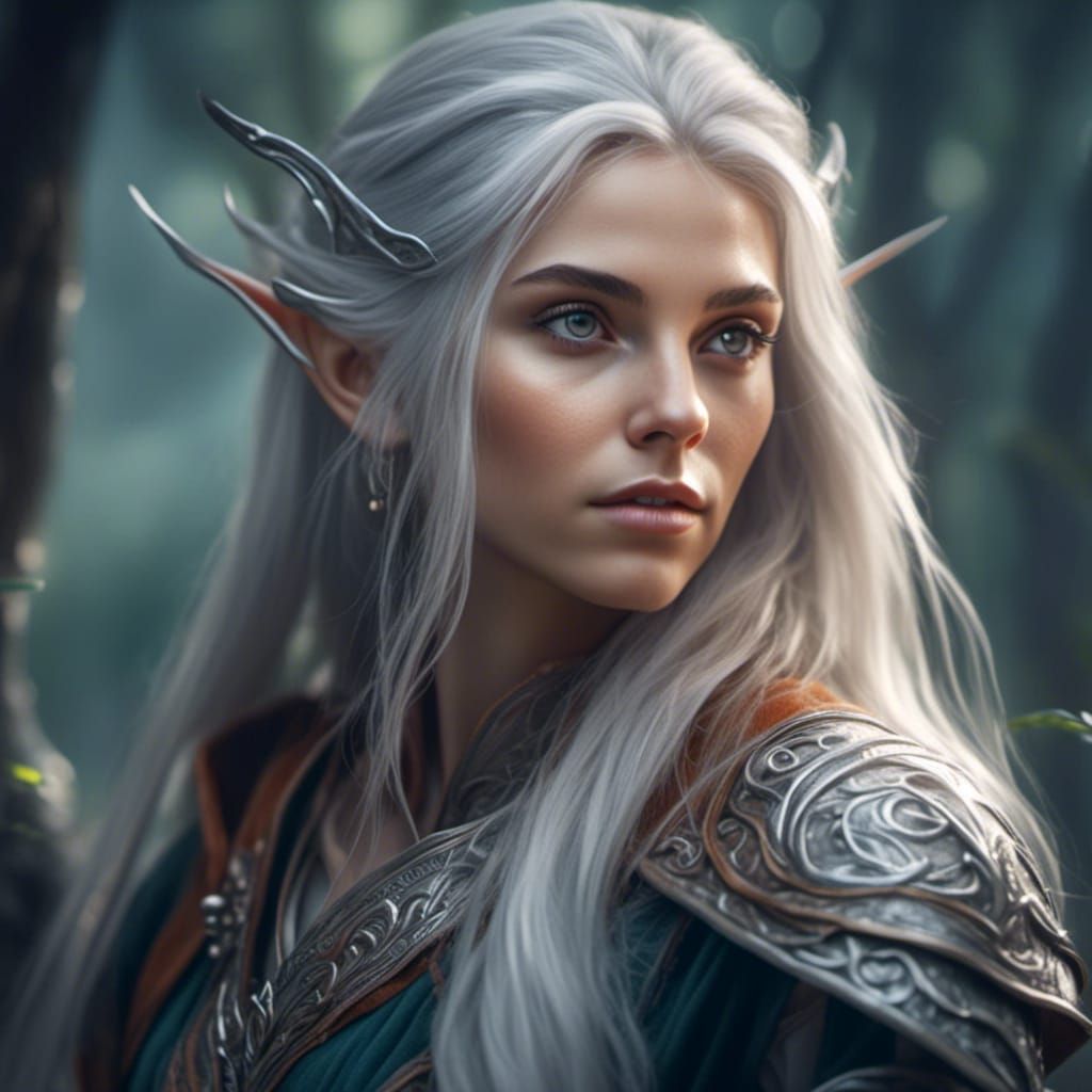 High Elf Portrait in Hyperreal Detail