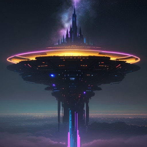 Ethereal Cloud Metropolis Among Starry Skies