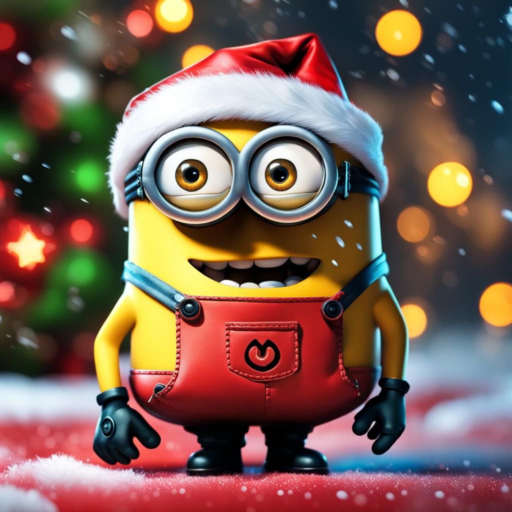 Festive Minion Christmas: Hyperrealistic Concept Art