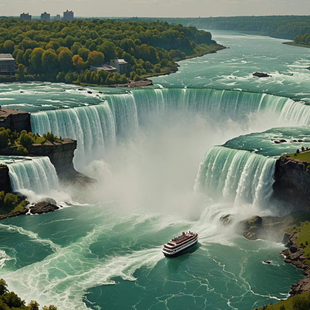 Niagara Falls Tour Boat Matte Painting