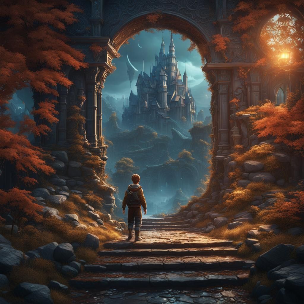 Fantastical Boy: Detailed Matte Painting