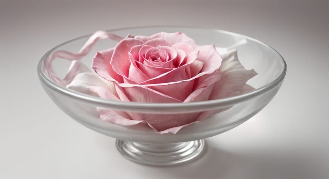 Monochrome Pink Rose Among White Roses