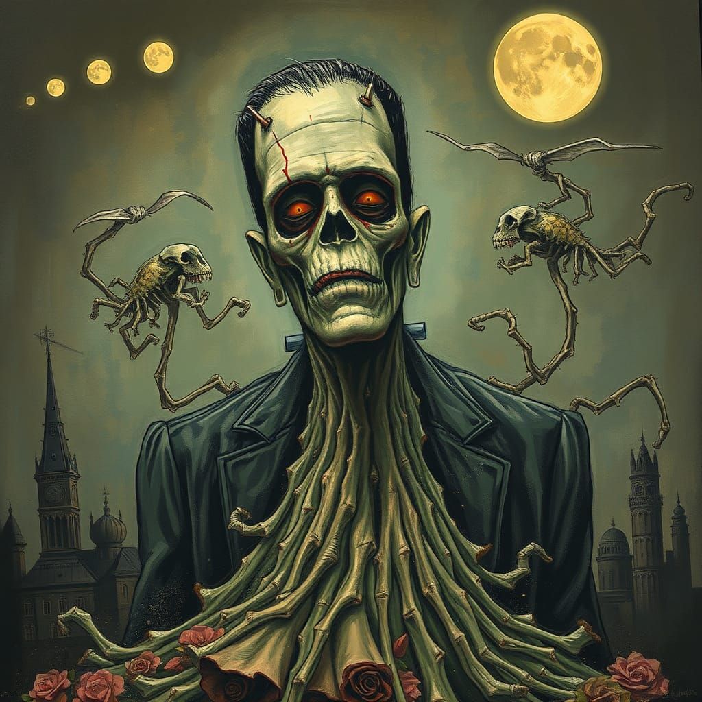 Encaustic Frankenstein at Prom Night