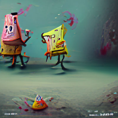 Spongebob and Patrick in Urban Setting