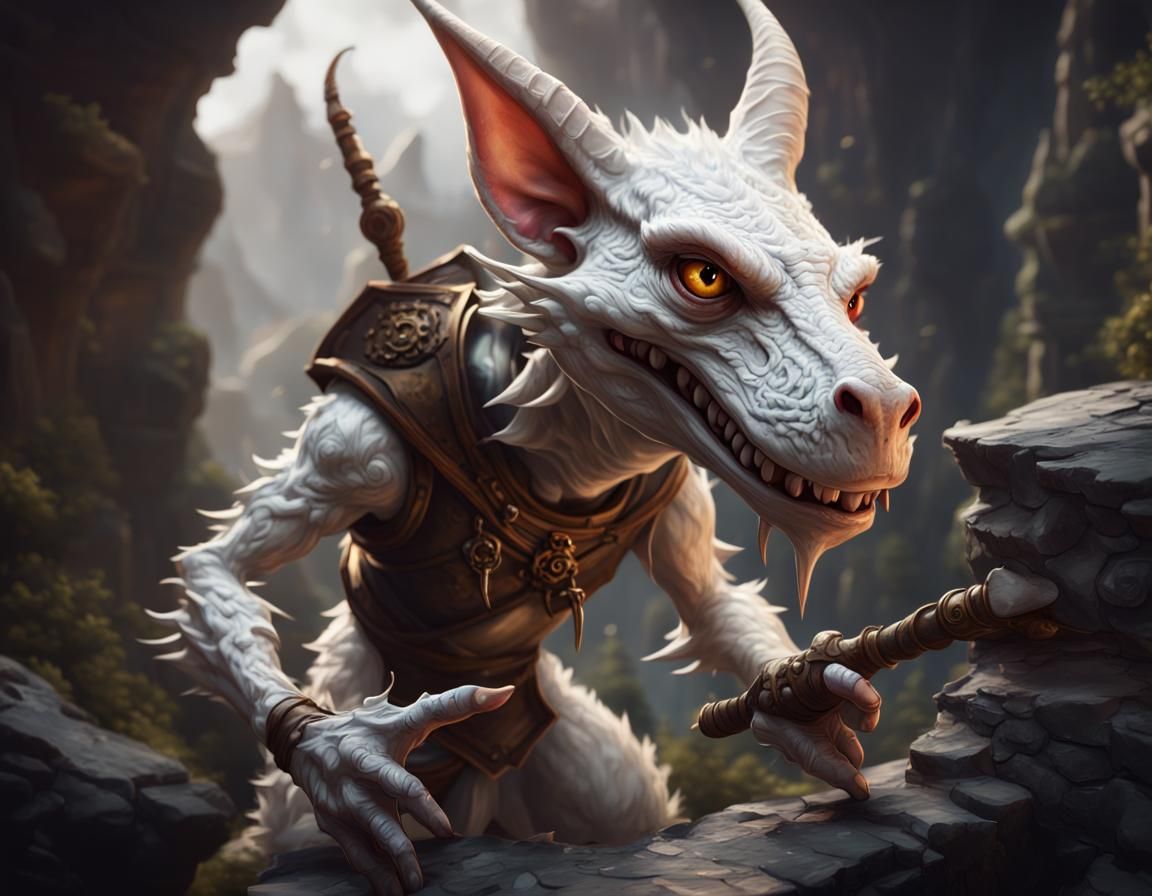 White Kobold in D&D 5e Style