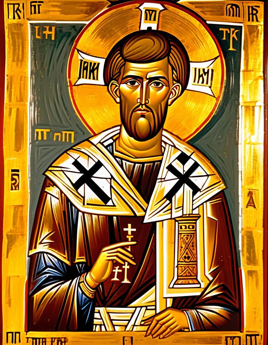 Emperor Constantine in Byzantine Art Style