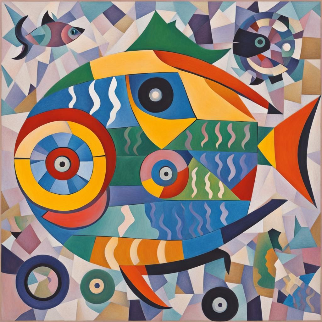 Futurist Fish with Wheels Illustration