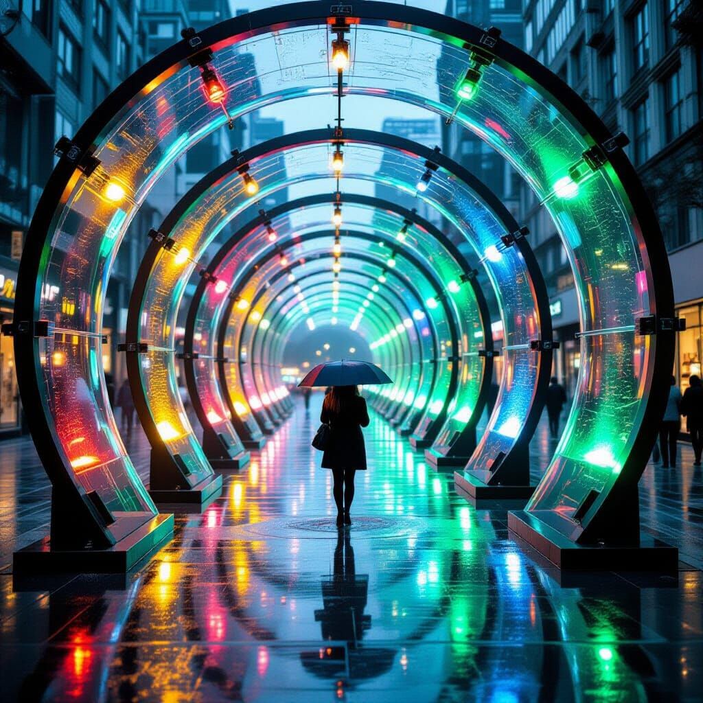 Abstract Rainy Tubes in Digital Art