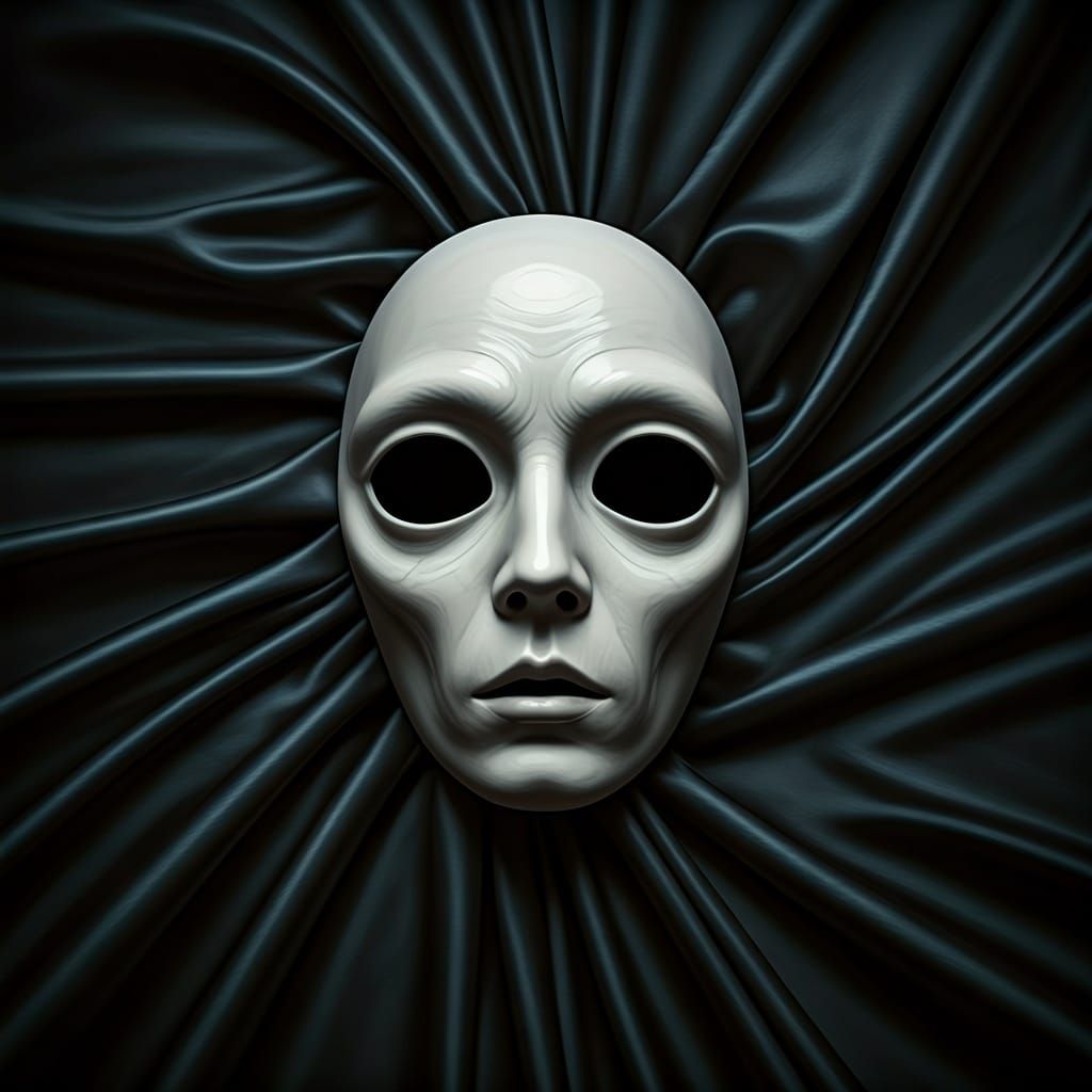 Eerie Porcelain Mask in Dark Elf Style