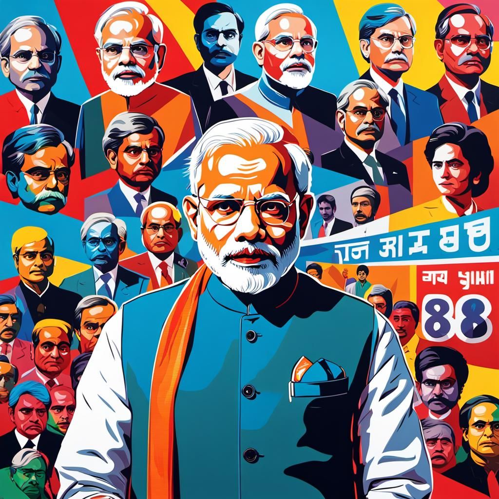 PM Narendra Modi in Pop Art Satire with 1984 Ad and Dalits
