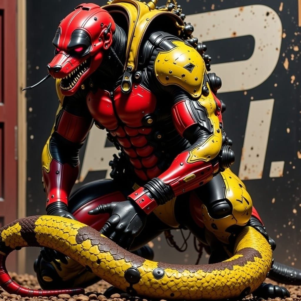 Cyberpunk Deadpool Serpent: A Masterful Hybrid of Human and....