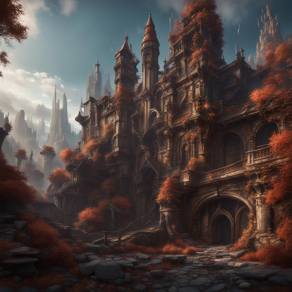 Detailed Fantasy Texture Art in Deep Color