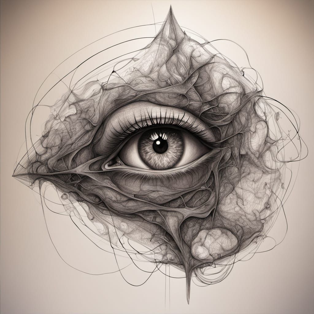 Abstract Surreal Portrait in Charcoal