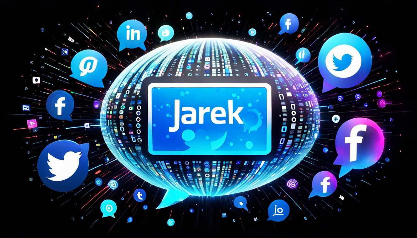 Exploding Social Media Icons with Holographic Speech Bubble