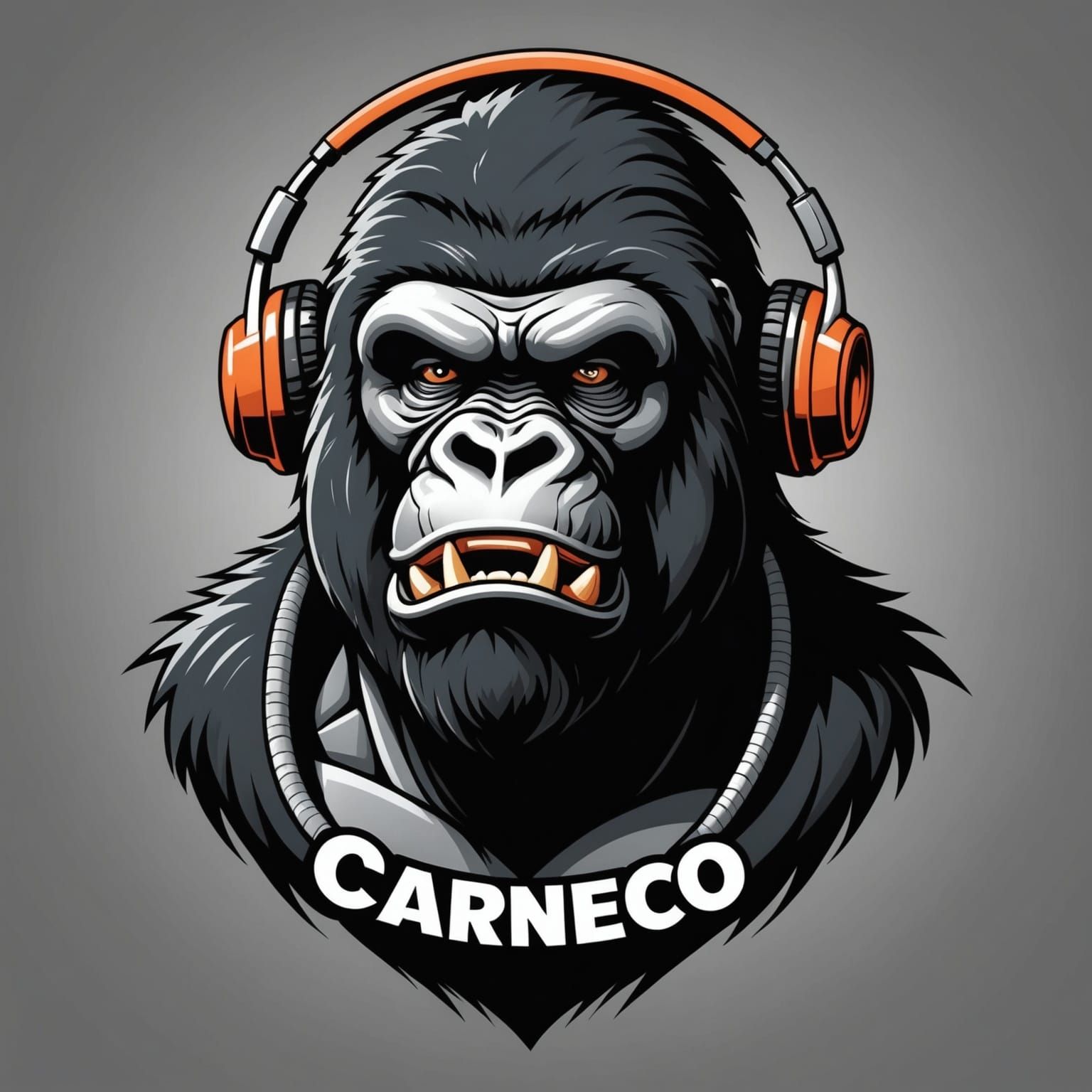 Vicious Gorilla Mascot Logo with Speakers