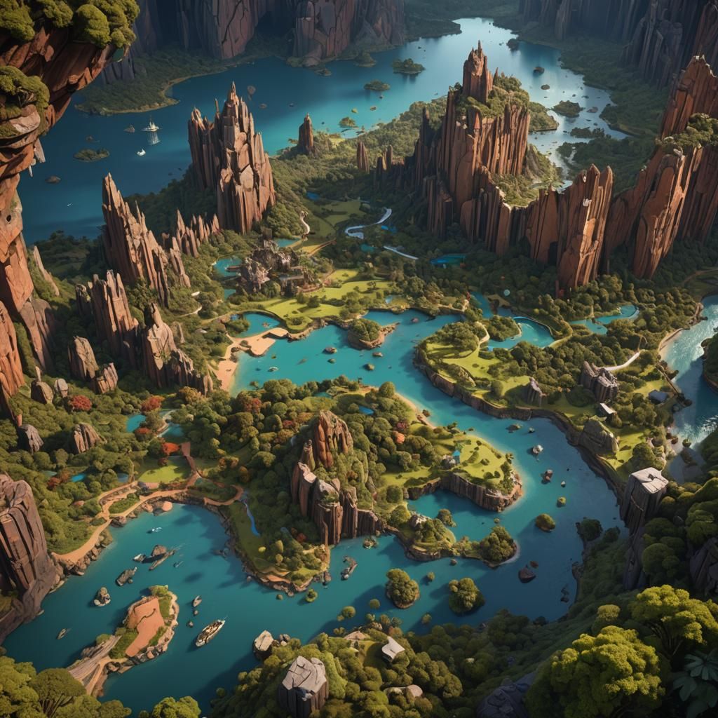Fantastical Detailed Matte Painting of Australia