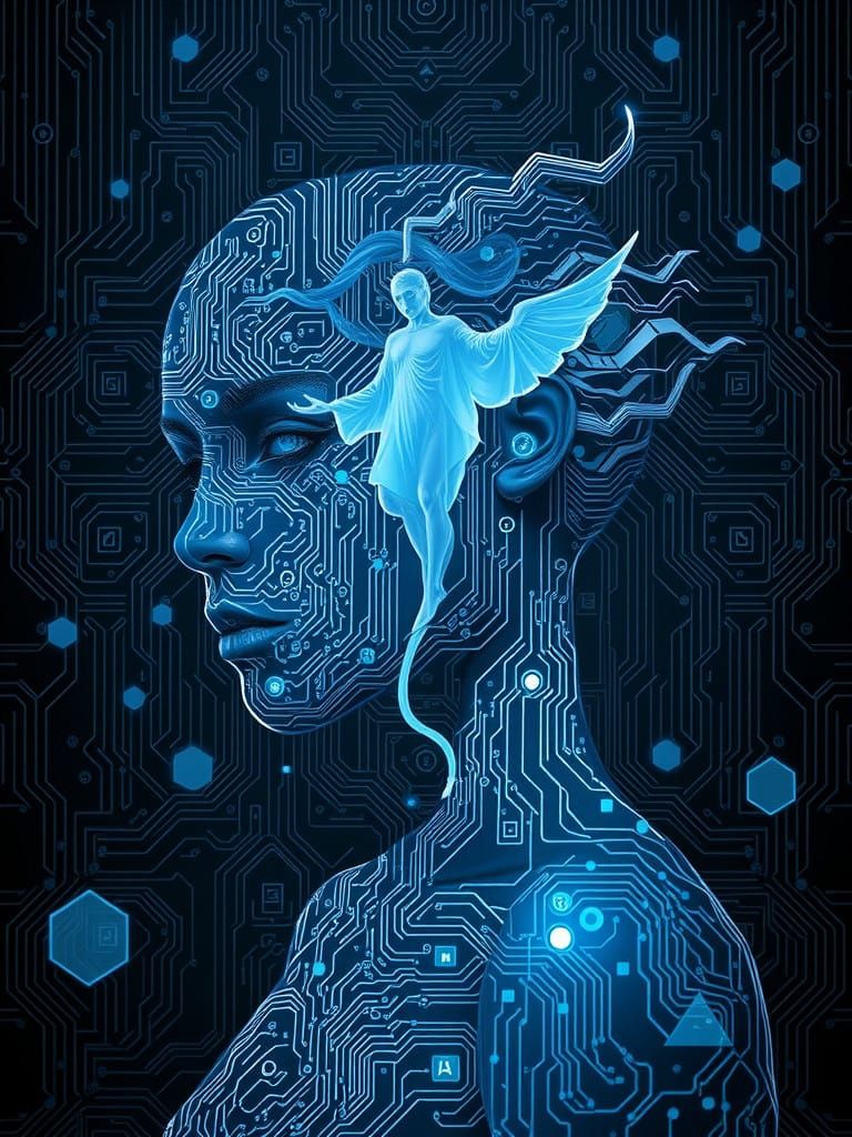 Cybernetic Surrealist Portrait of a Woman