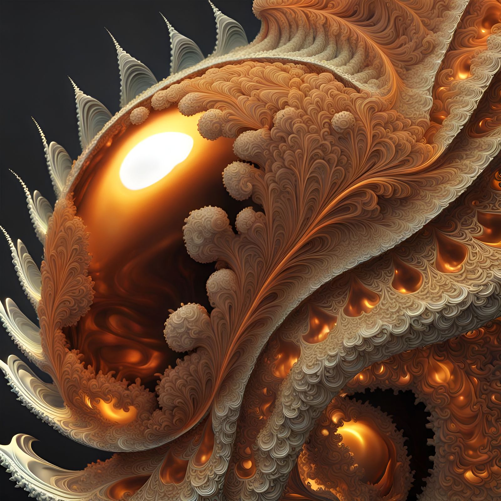 Complex Abstract Image with Magical Particles