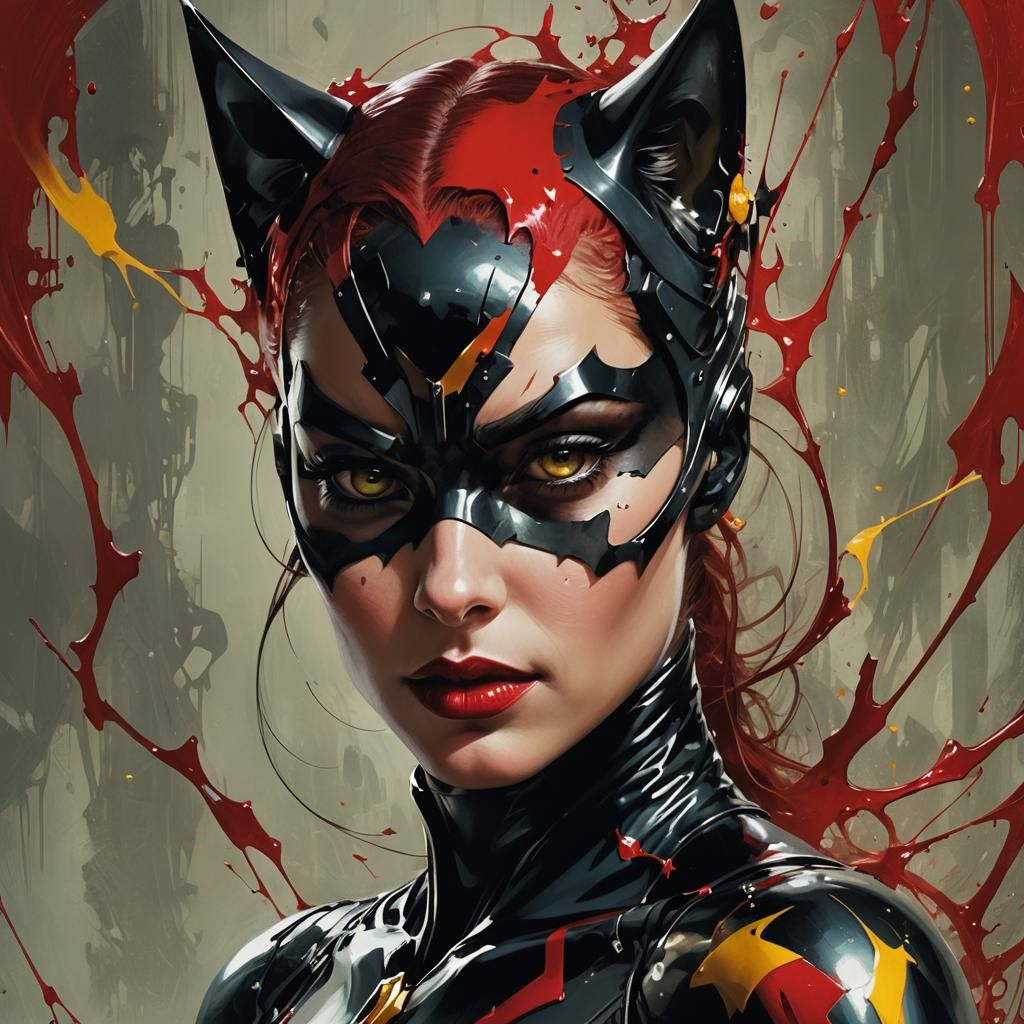 Catwoman in Magic Realism Style