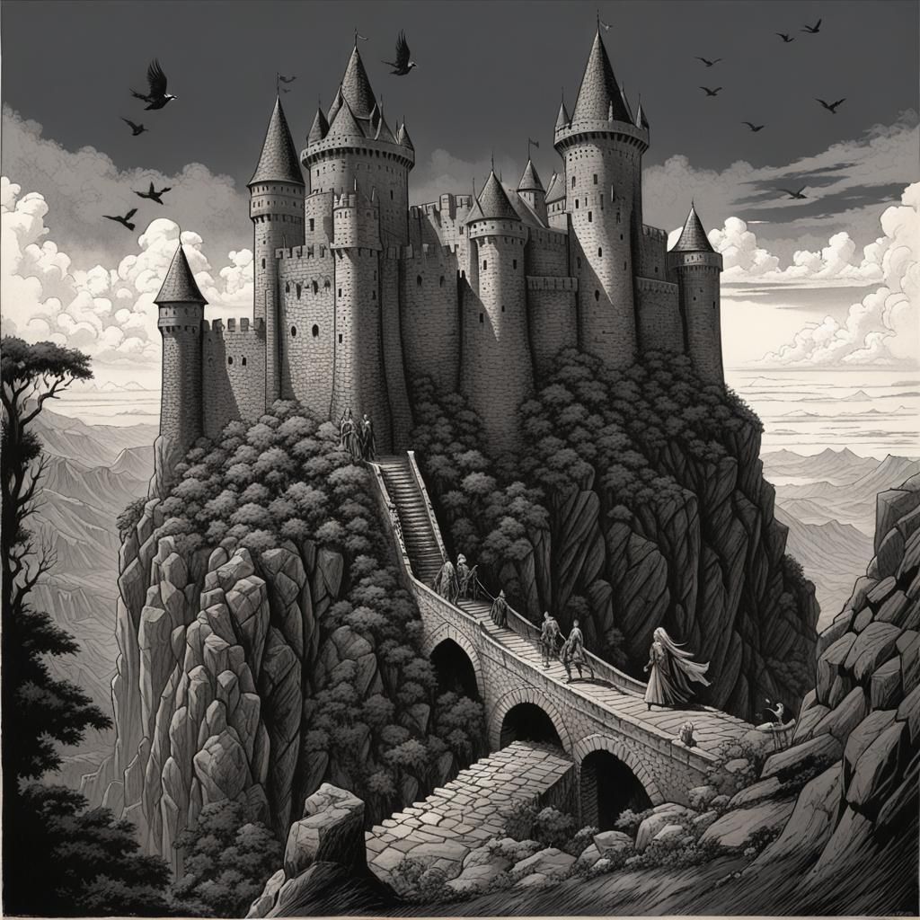 Majestic Medieval Castle with Witch Queen