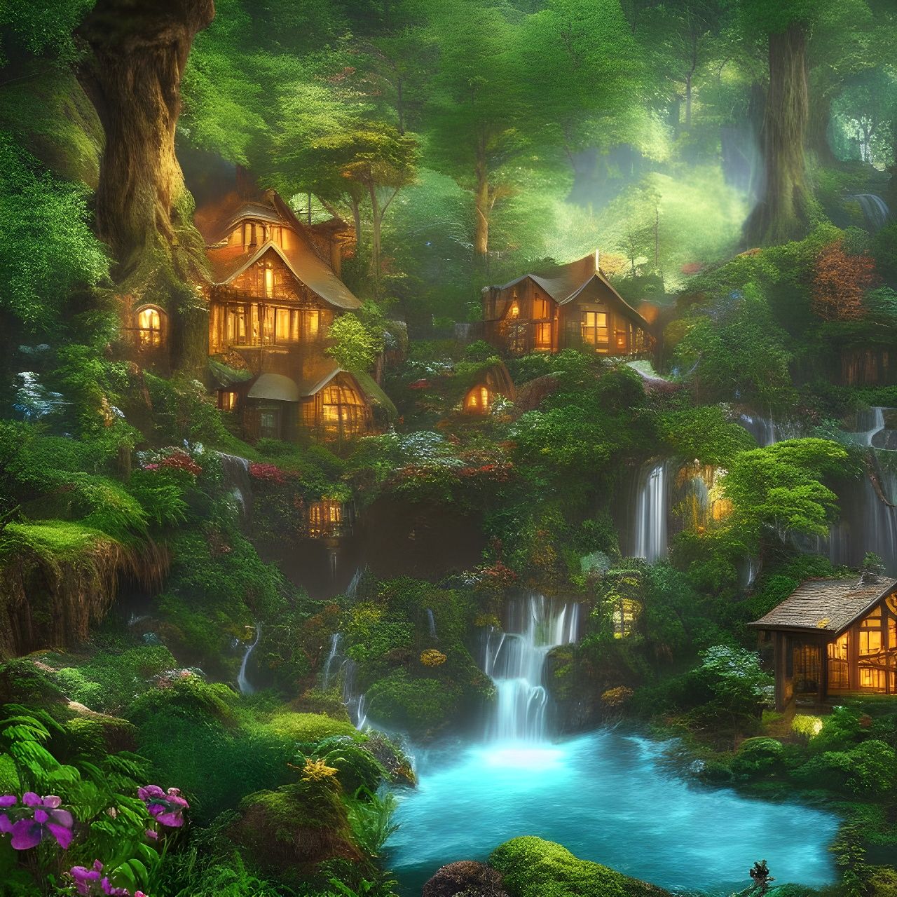 Village in the woods