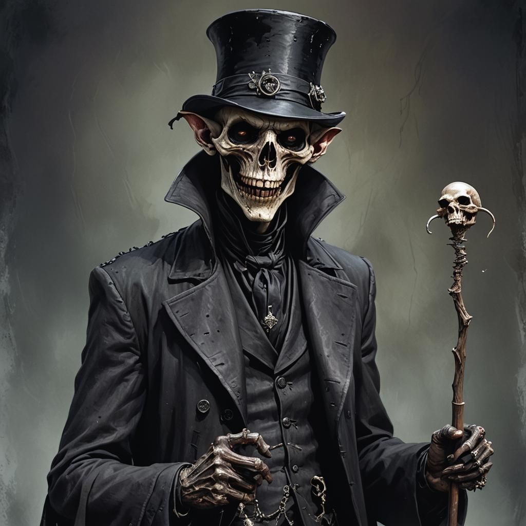 Vampire with Cane: Dark Fantasy Concept Art