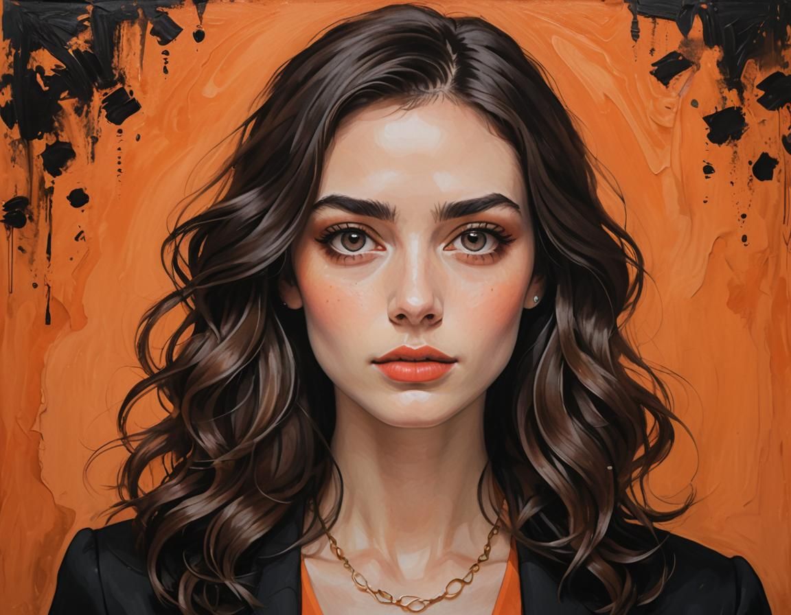 Striking Portrait of a Young Woman in Digital Art Style