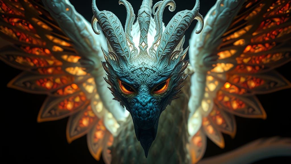 Surreal, Mystical Gryphon in Chiaroscuro Lighting