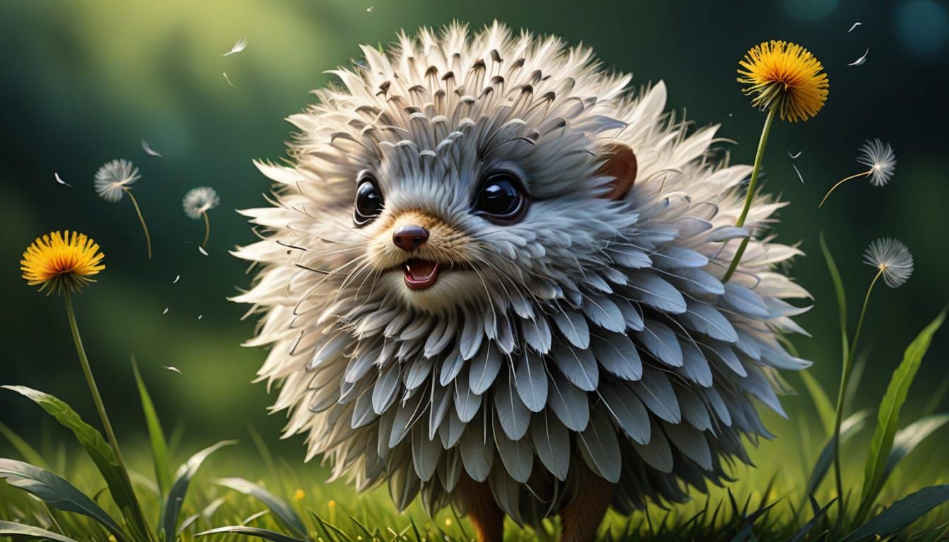 Whimsical Dandelion Sprite Takes Flight