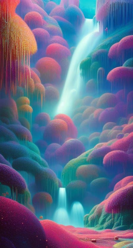 Candy Land Fantasy Valley with Fizzy Waterfalls