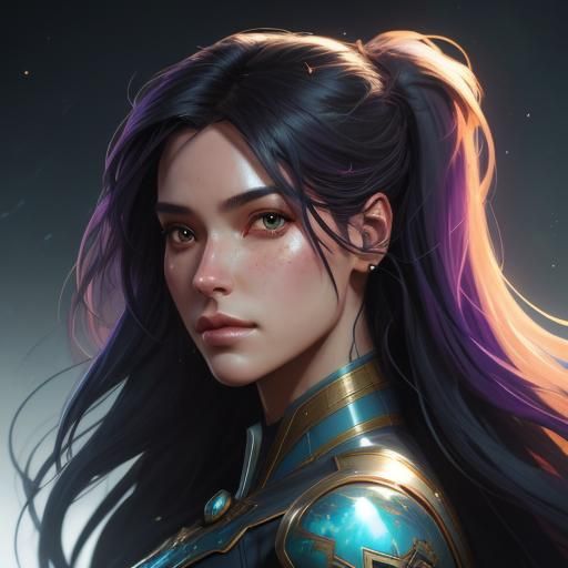 Dreamgirl Portrait in Abstract Hyperdetailed Style