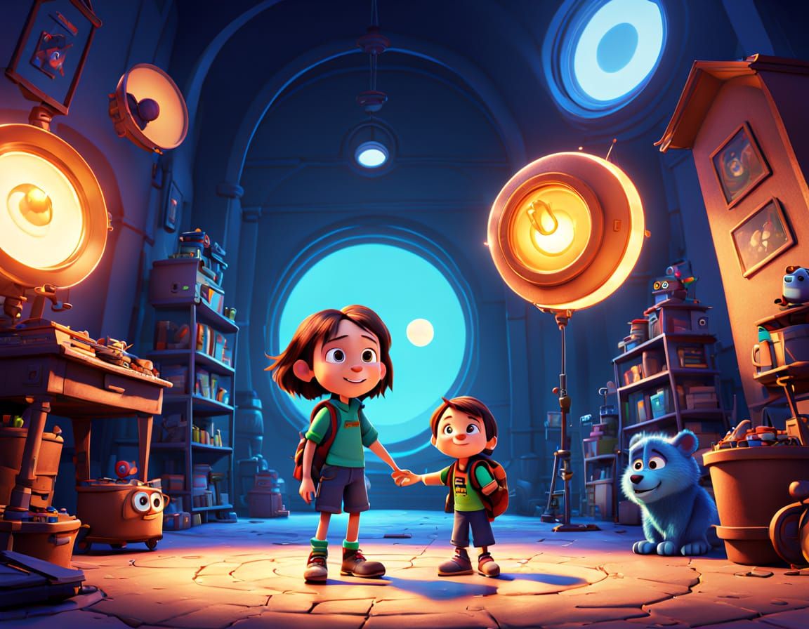 Whimsical Treasure Trove Scene in Vibrant 3D Digital Art