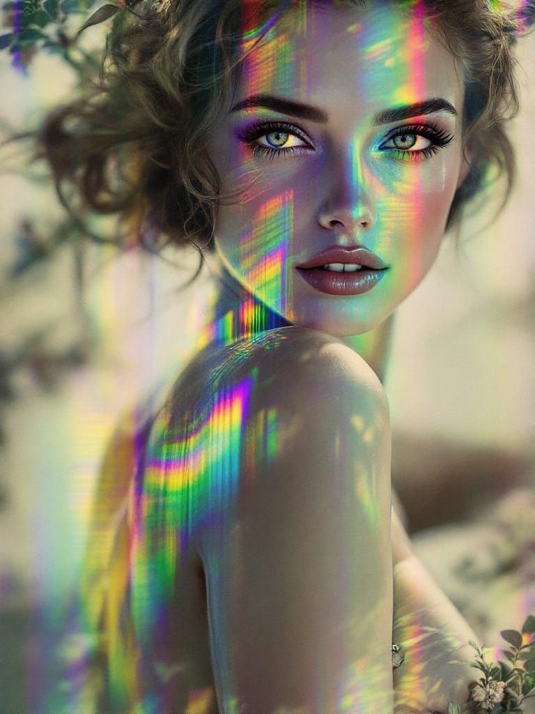 A Dreamlike Pin-Up Portrait in Whispers of Light and Color
