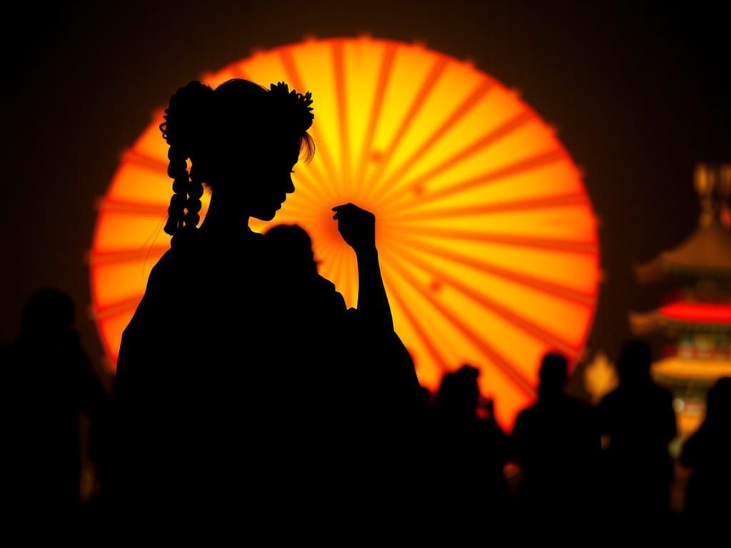 Surreal Lomography Masterpiece with Golden Brown Silhouette