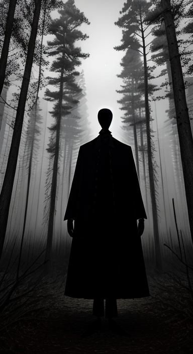 Eerie Faceless Figure in a Moonlit Forest