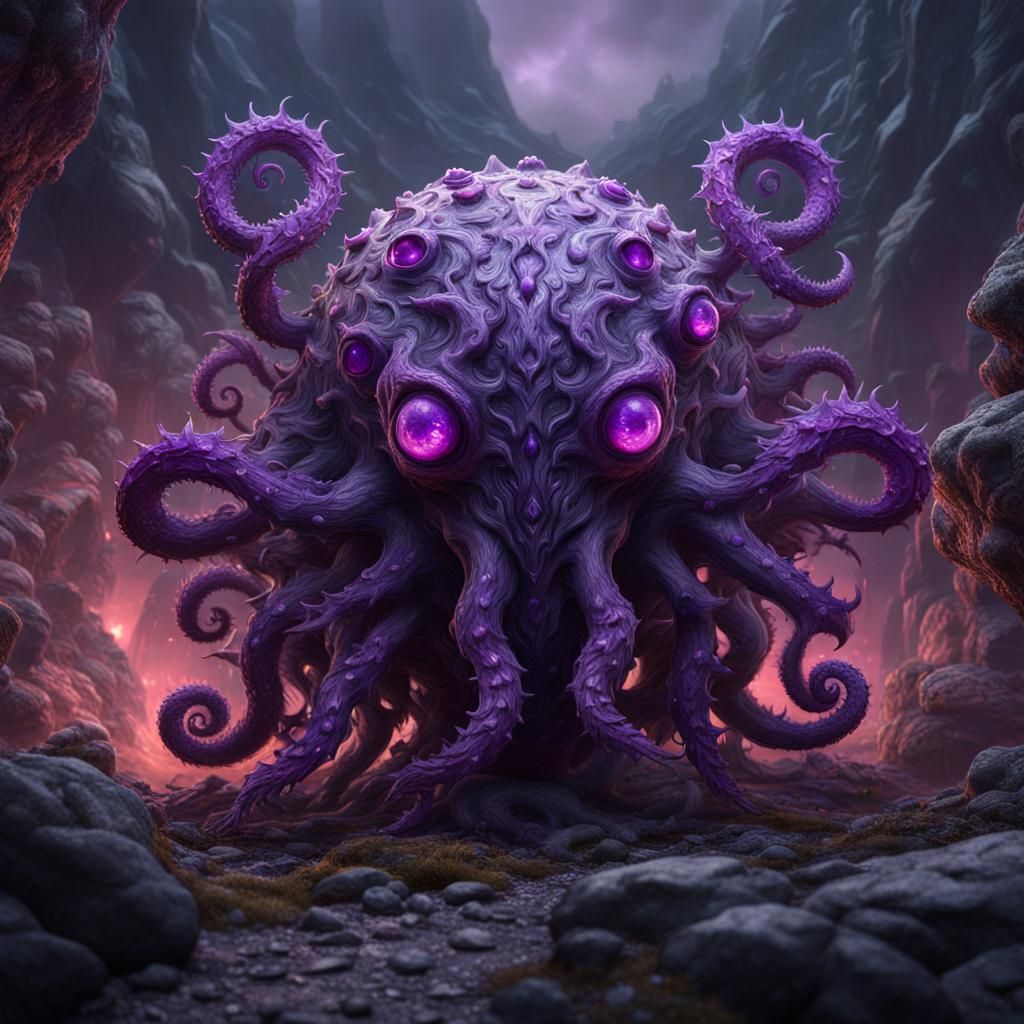 Multi-Eyed Purple Chimera with Chaos Tentacles