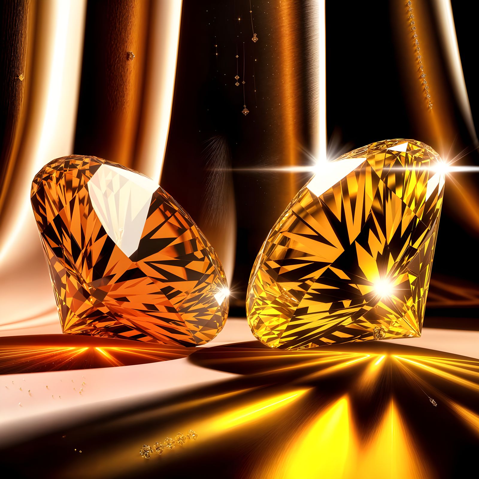 Majestic Diamonds under Volumetric Lighting