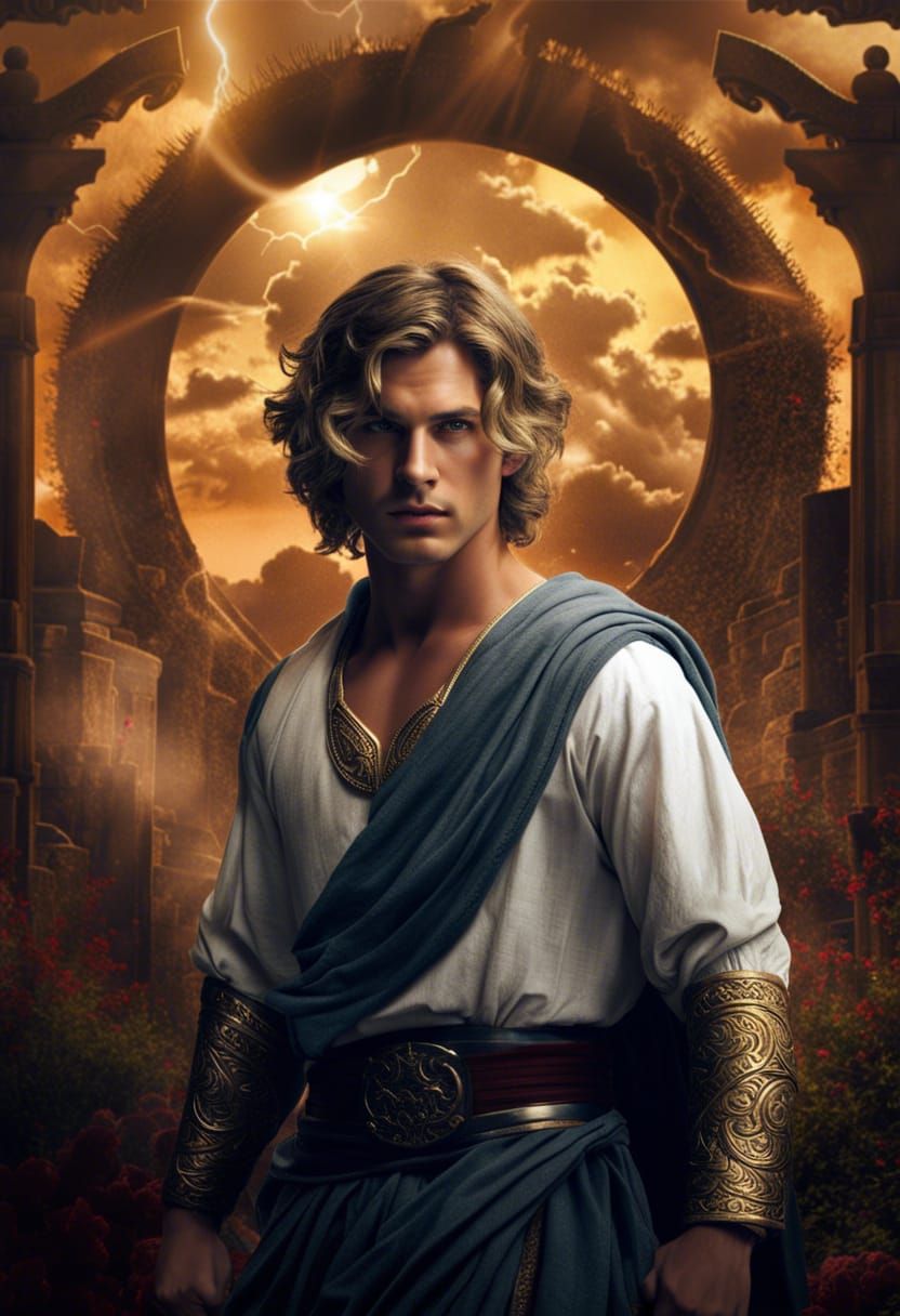 Ancient Greek Youth in a Sun Storm