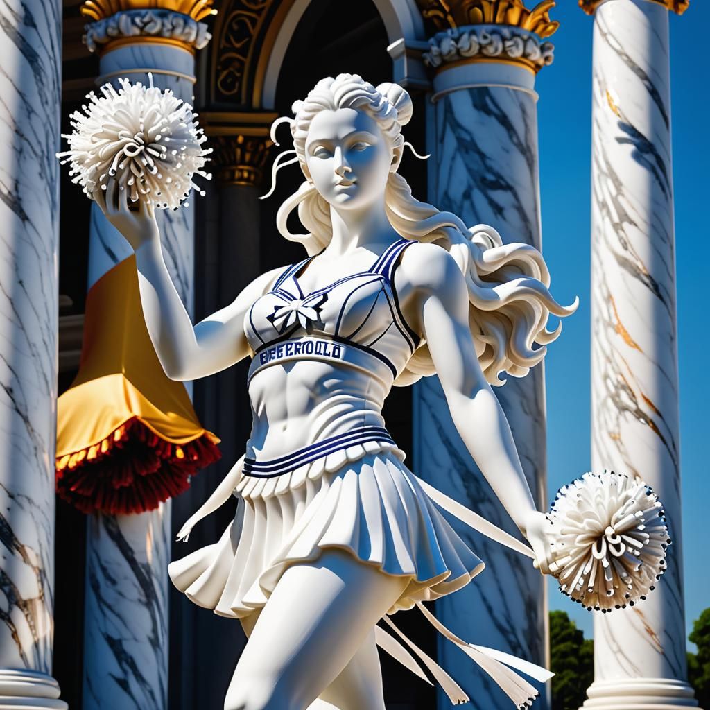 Marble Statue of Cheerleader Goddess