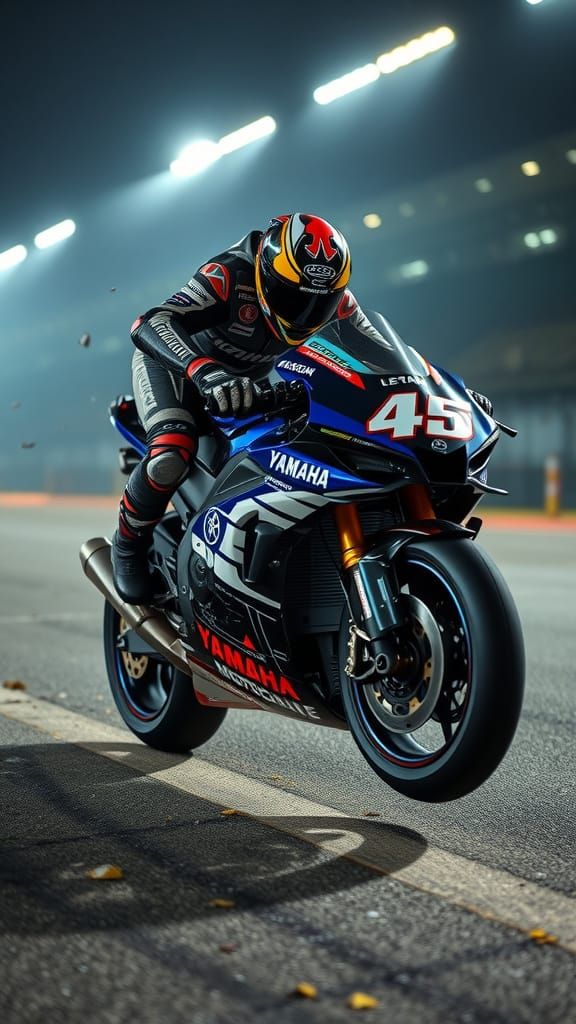 MotoGP Racer High-Side Accident: Action Shot