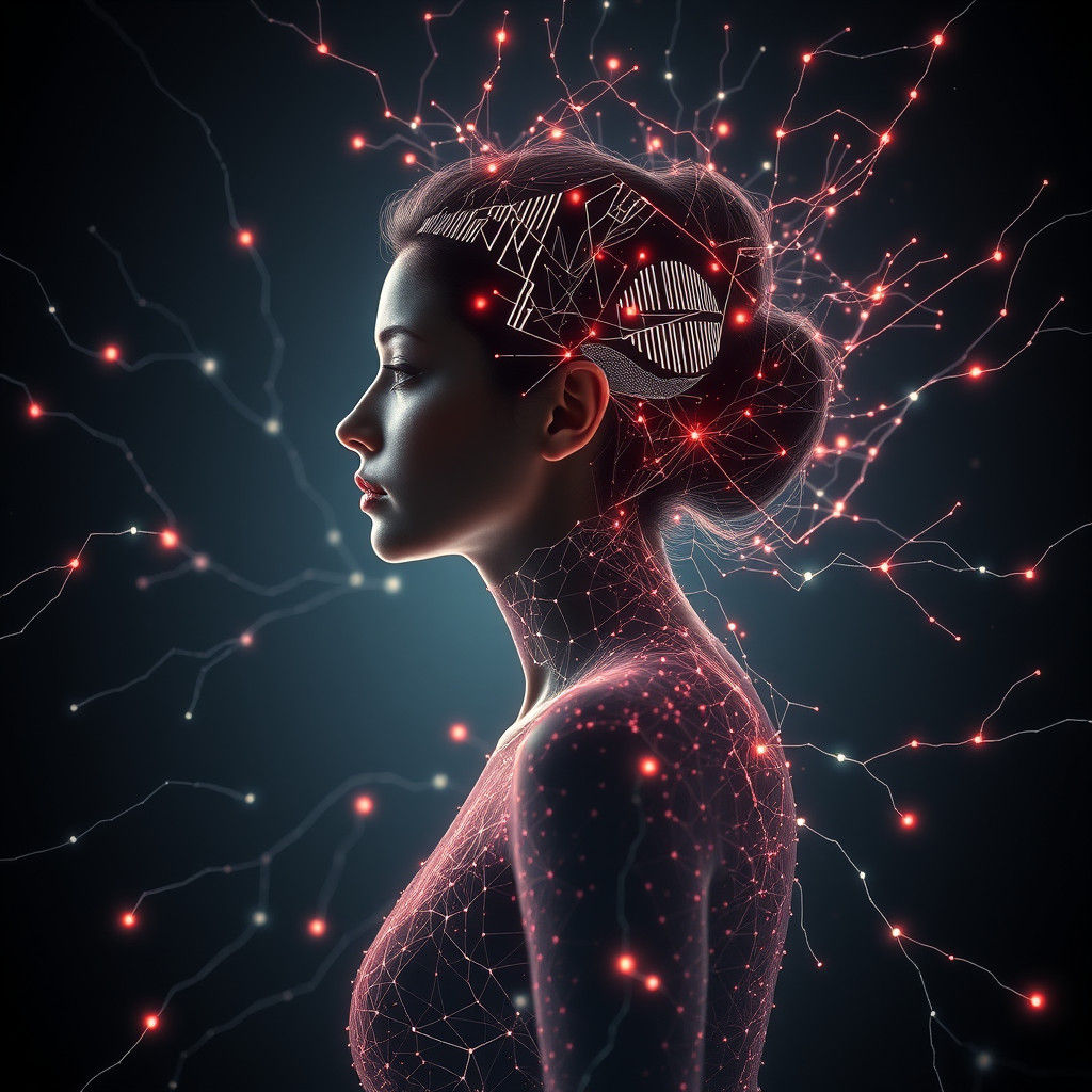 Woman Evolving from Quantum Physics and Biology