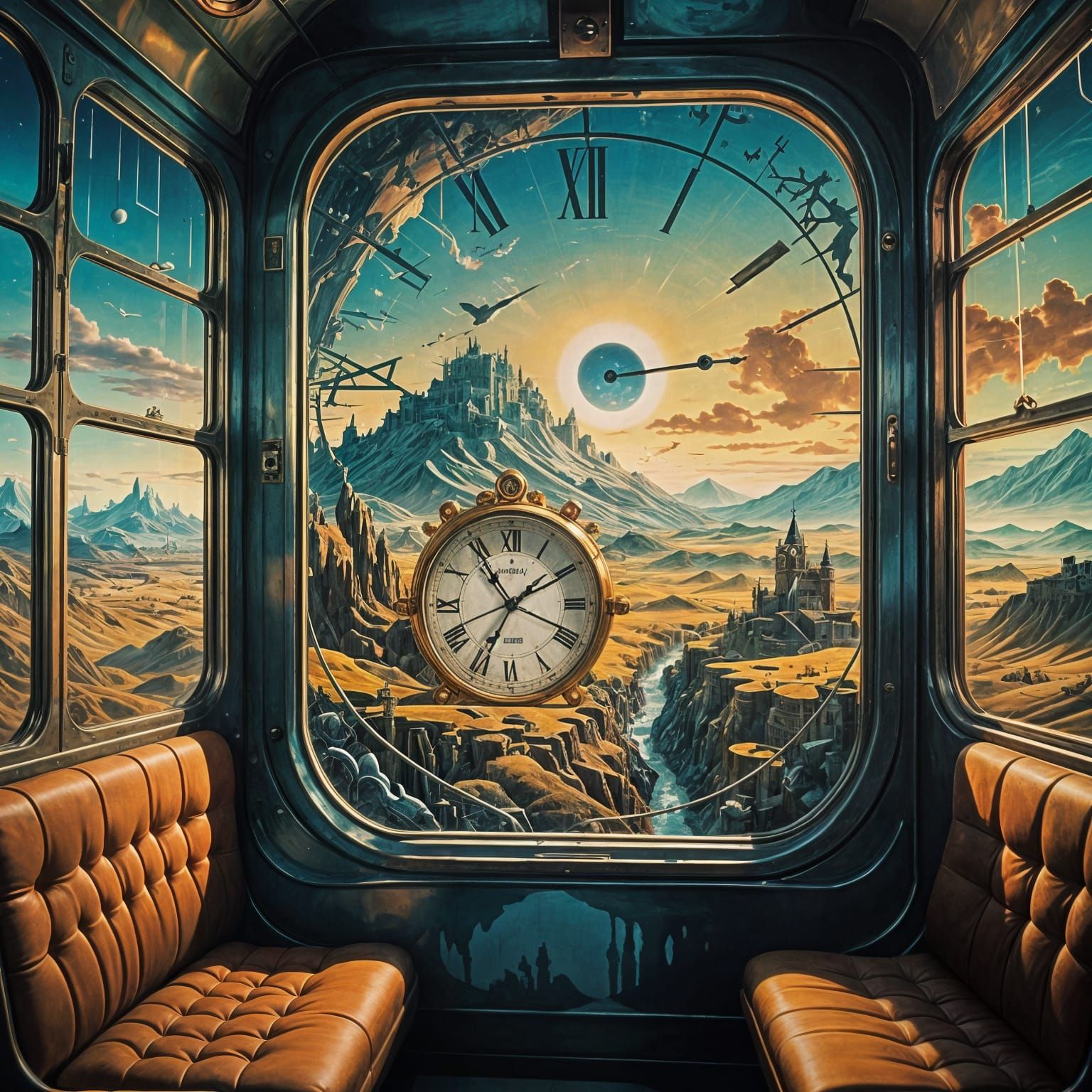 Ethereal Train Journey Through Surreal Landscapes in Dreamli...